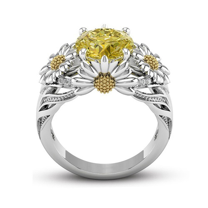 Silver Sunflower Ring