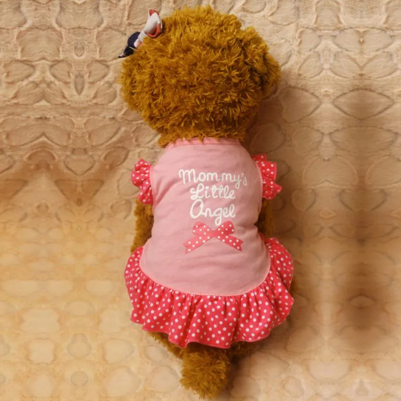 Small Dog Summer Dresses Vest Top Clothes Puppy Pet Dress Skirt Coat Apparel Pets Cats Dog Shirts Girl - Pink