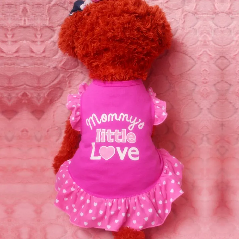 Small Dog Summer Dresses Vest Top Clothes Puppy Pet Dress Skirt Coat Apparel Pets Cats Dog Shirts Girl - Rose Red