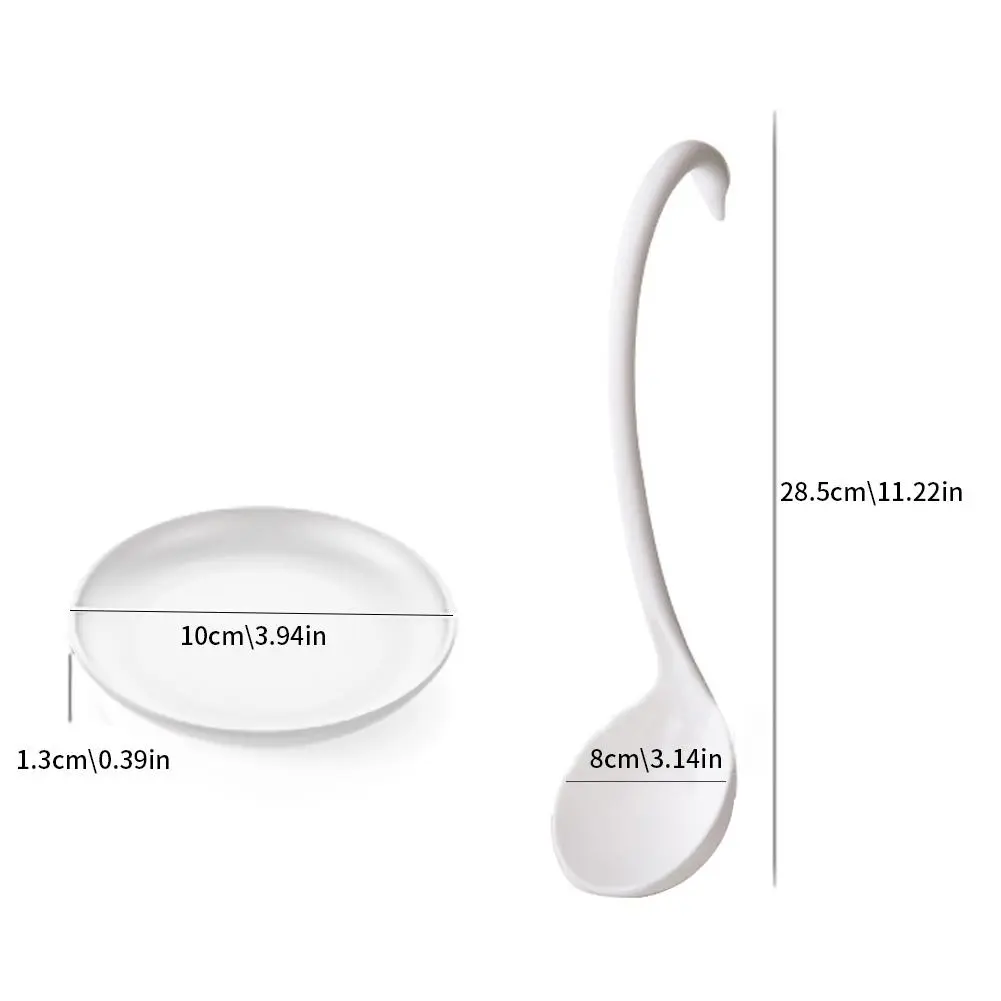 Creative swan with tray can be vertical spoon Multi-purpose kitchen tableware spoon with long handle spoon - White