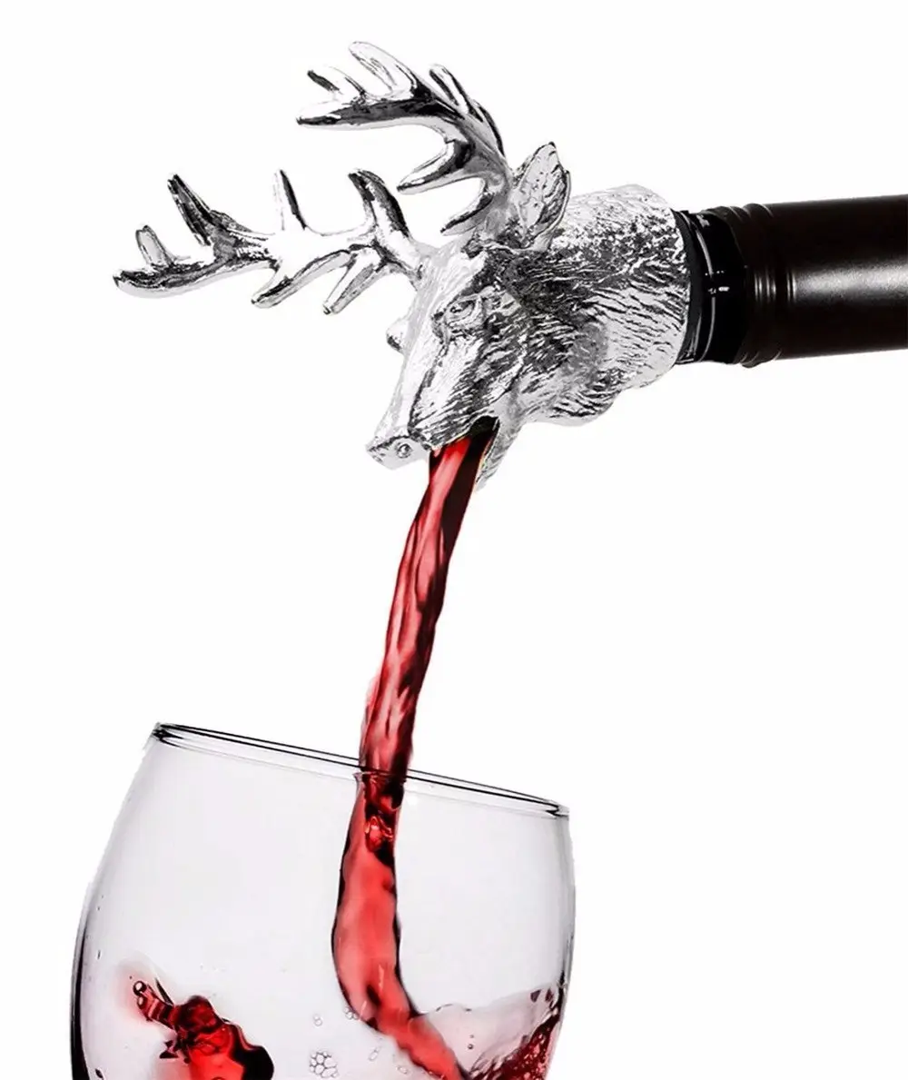 Wine Pourer and Stopper Aerators Stainless Deer Stag Head