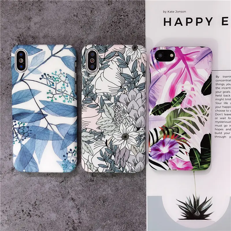 White Leaf Oil Painting Morning Glory Flower Phone Case
