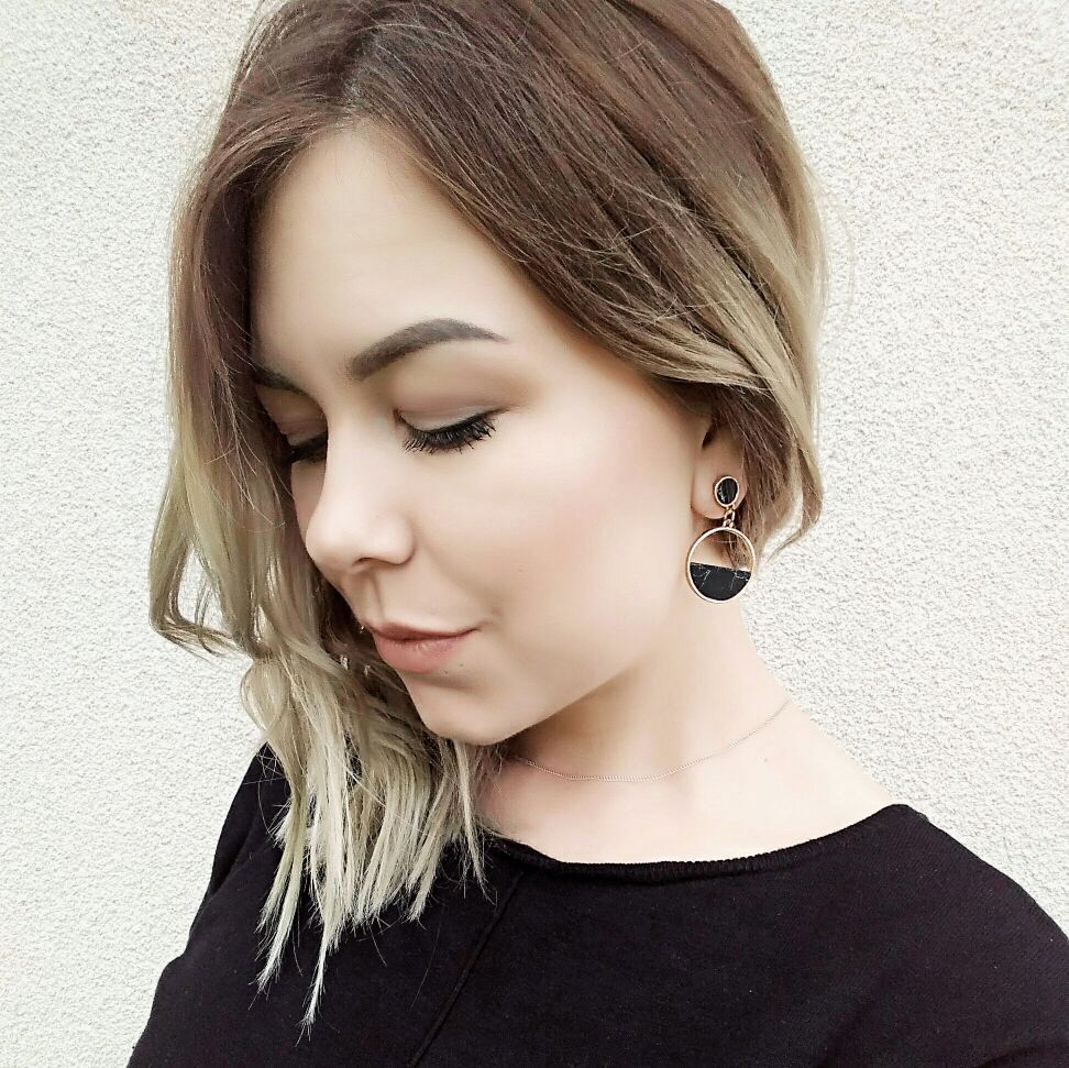 Geometric Round Marble Stud Earrings Round Turquoise Earrings