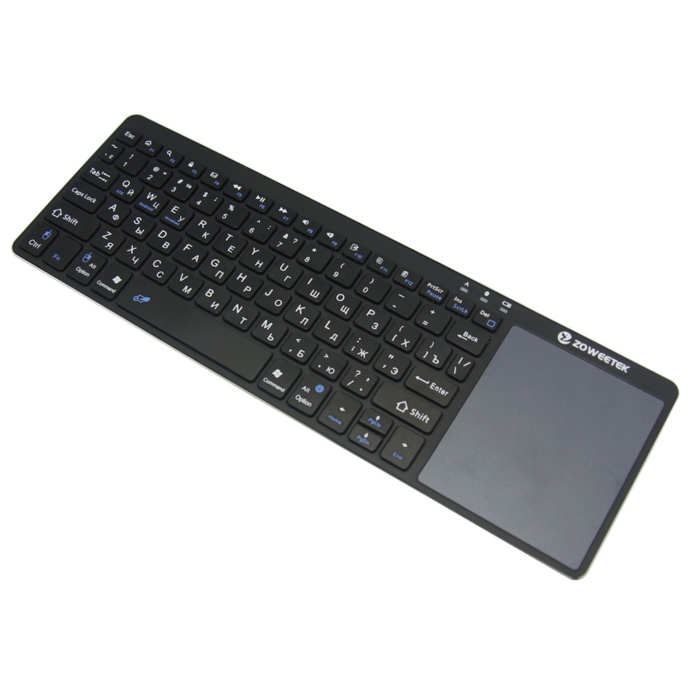 Zoweetek k12bt-1 Mini Wireless Bluetooth Keyboard Russian English Spanish Touchpad For Smart Tv Box Pc Android Phone Pad 3