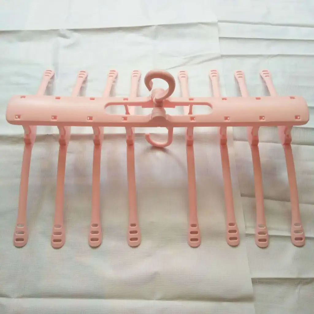 Eight in one home adult hanging foldable rotating non-slip drying rack - Pink