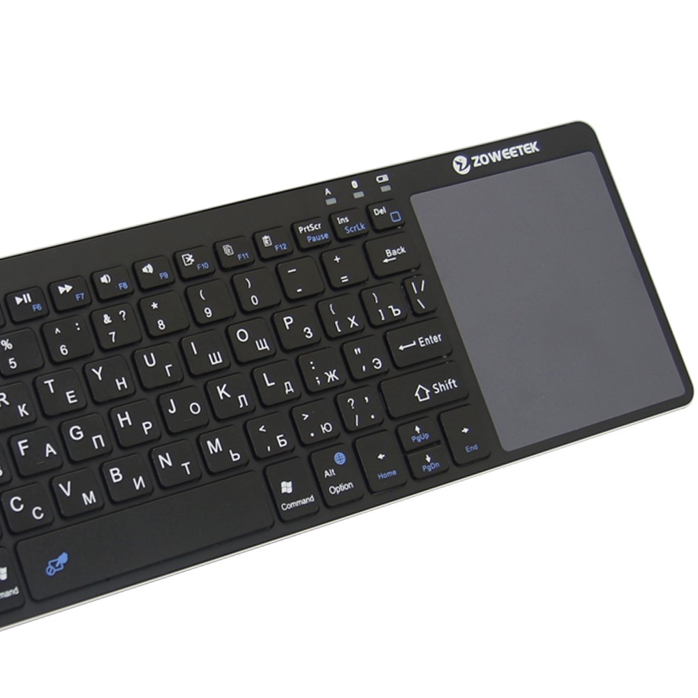 Zoweetek k12bt-1 Mini Wireless Bluetooth Keyboard Russian English Spanish Touchpad For Smart Tv Box Pc Android Phone Pad 4