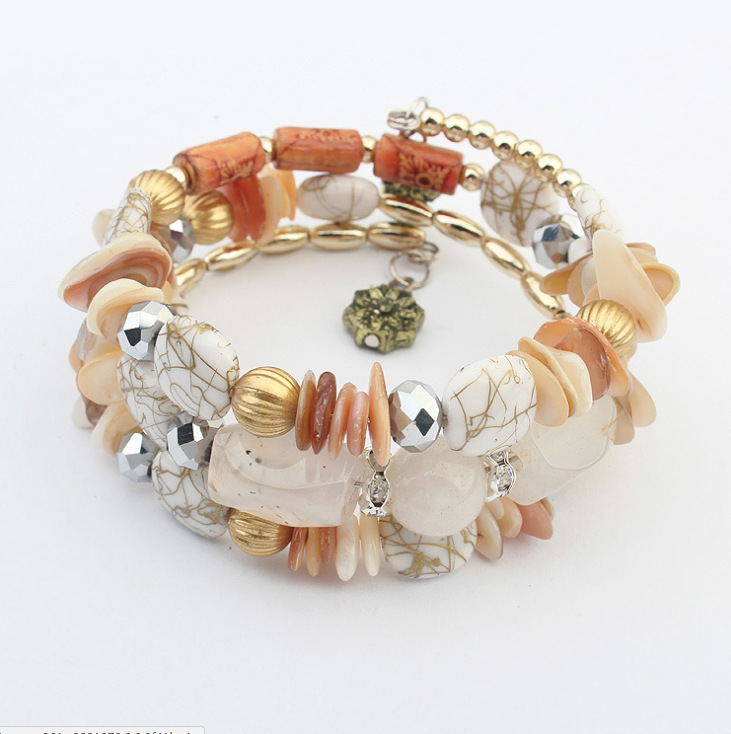 Pine Agate Beaded Wrap Bracelet, picture 6 of 7
