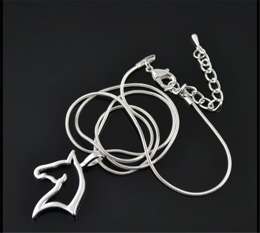 Simple Silver Snake Chain Personality Wild Pendant Necklace