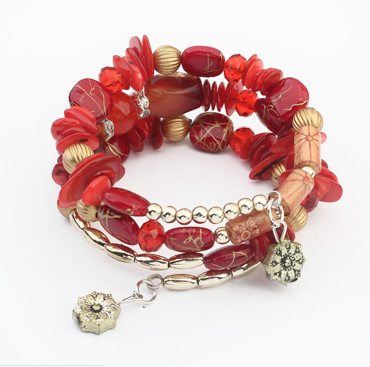 Pine Agate Beaded Wrap Bracelet, picture 2 of 7