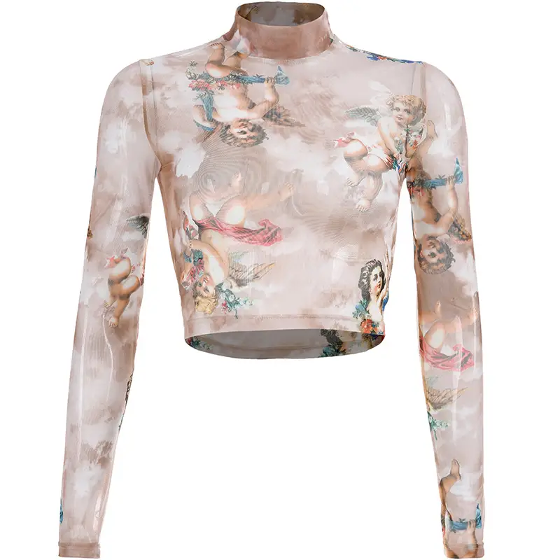 MODERN ANGEL BABY LONG SLEEVE MESH TOP
