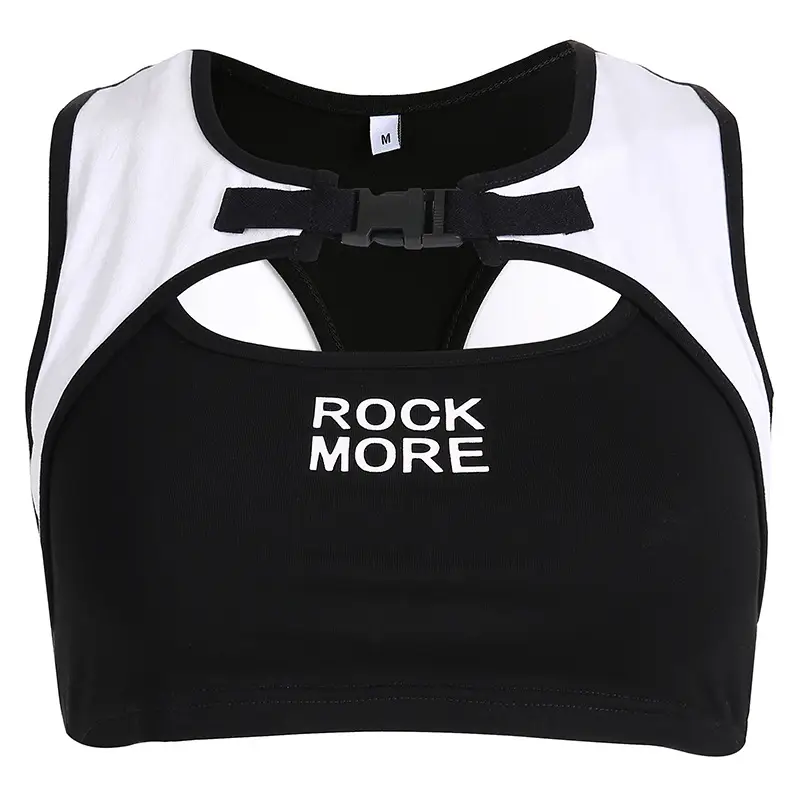 ROCK MORE HOLLOW OUT BUCKLE TOP