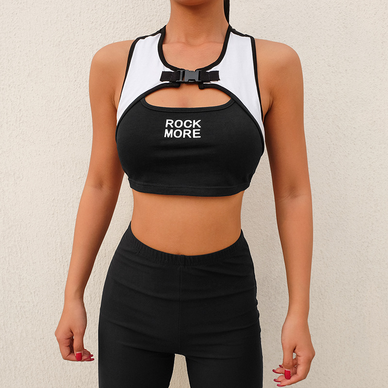 ROCK MORE HOLLOW OUT BUCKLE TOP