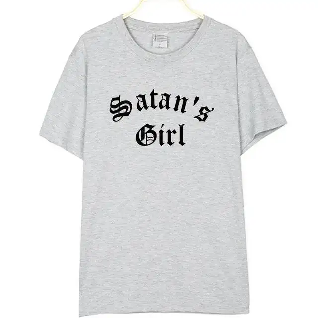 Satan's Girl Letter Print Men's and Women's T-Shirts