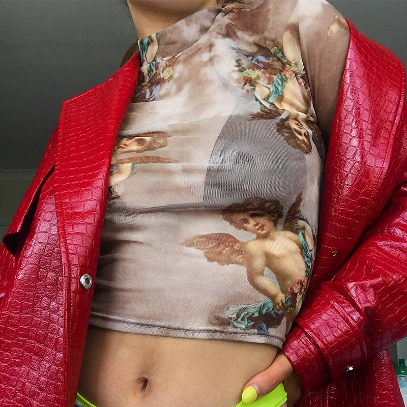 MODERN ANGEL BABY LONG SLEEVE MESH TOP