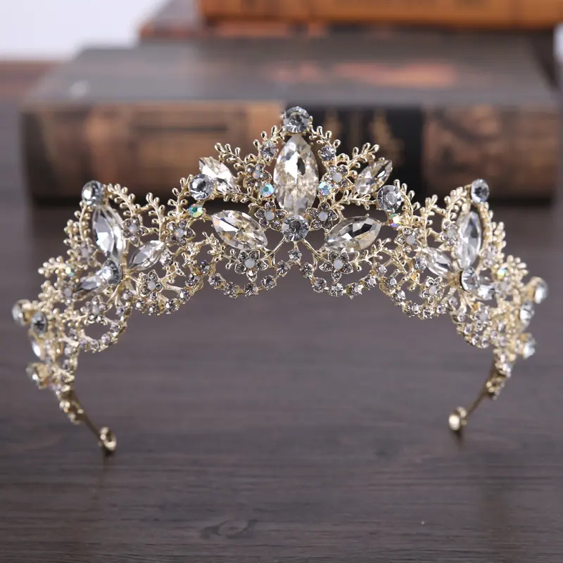 New Fashion Baroque Luxury Crystal AB Bridal Crown Tiara