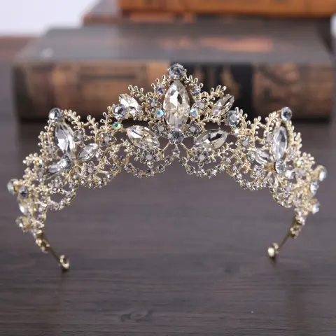 New Fashion Baroque Luxury Crystal AB Bridal Crown Tiara