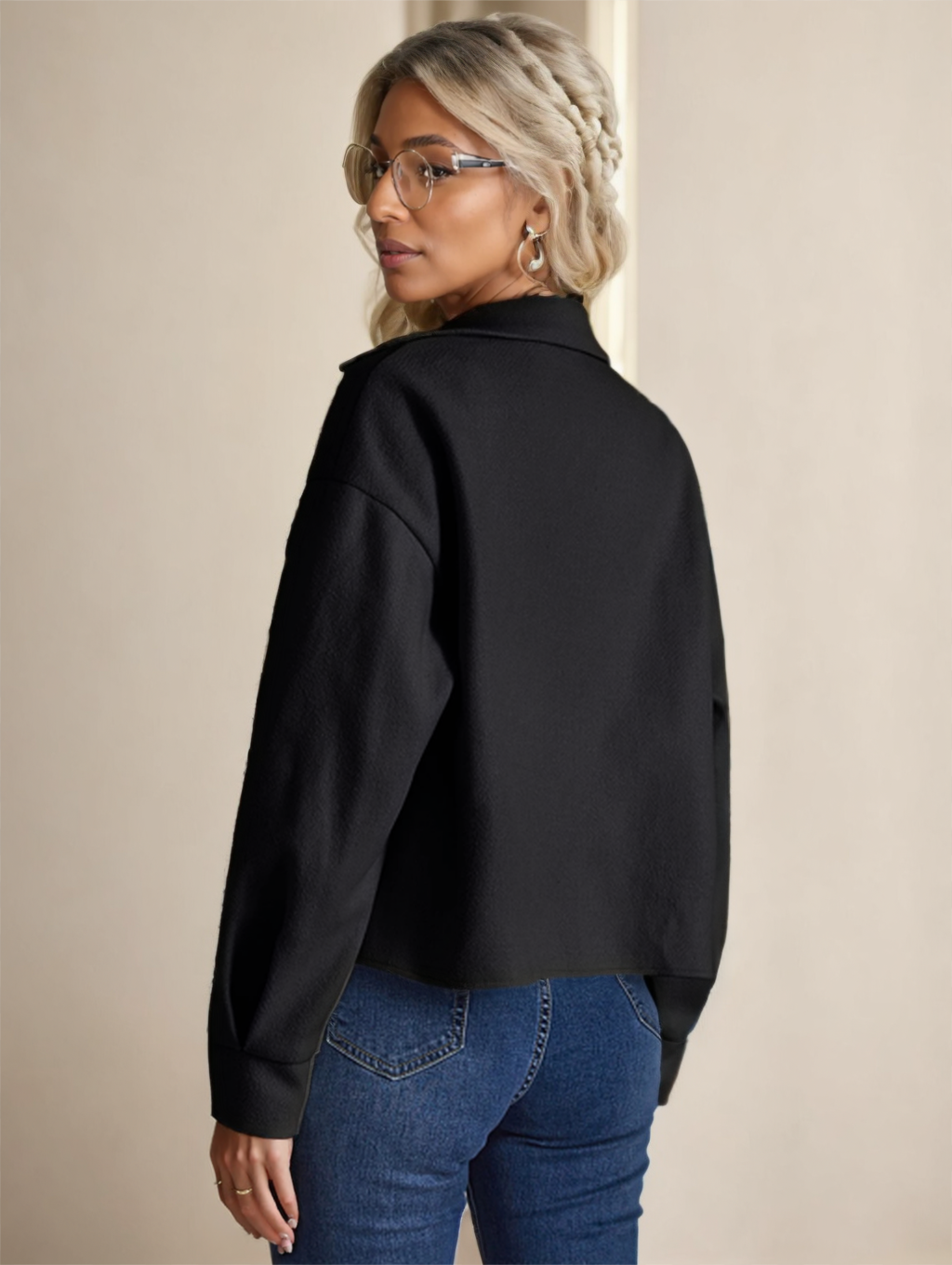 Essnce Flap Pocket Drop Shoulder Button Front Overcoat