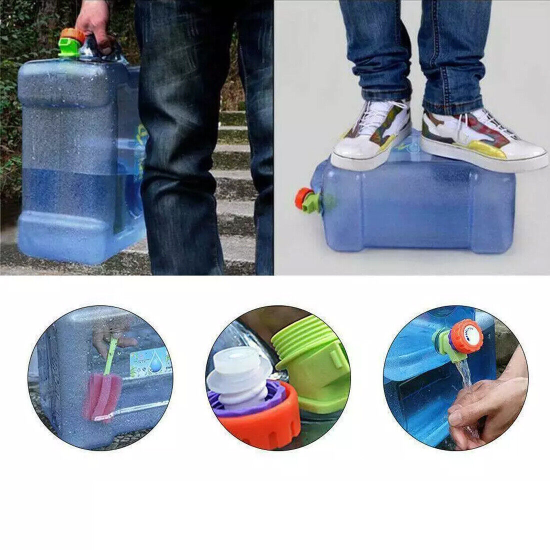 NEW 12L Camping Hiking Tank Container Storage Drinking Water Bottle Bucket With... 13