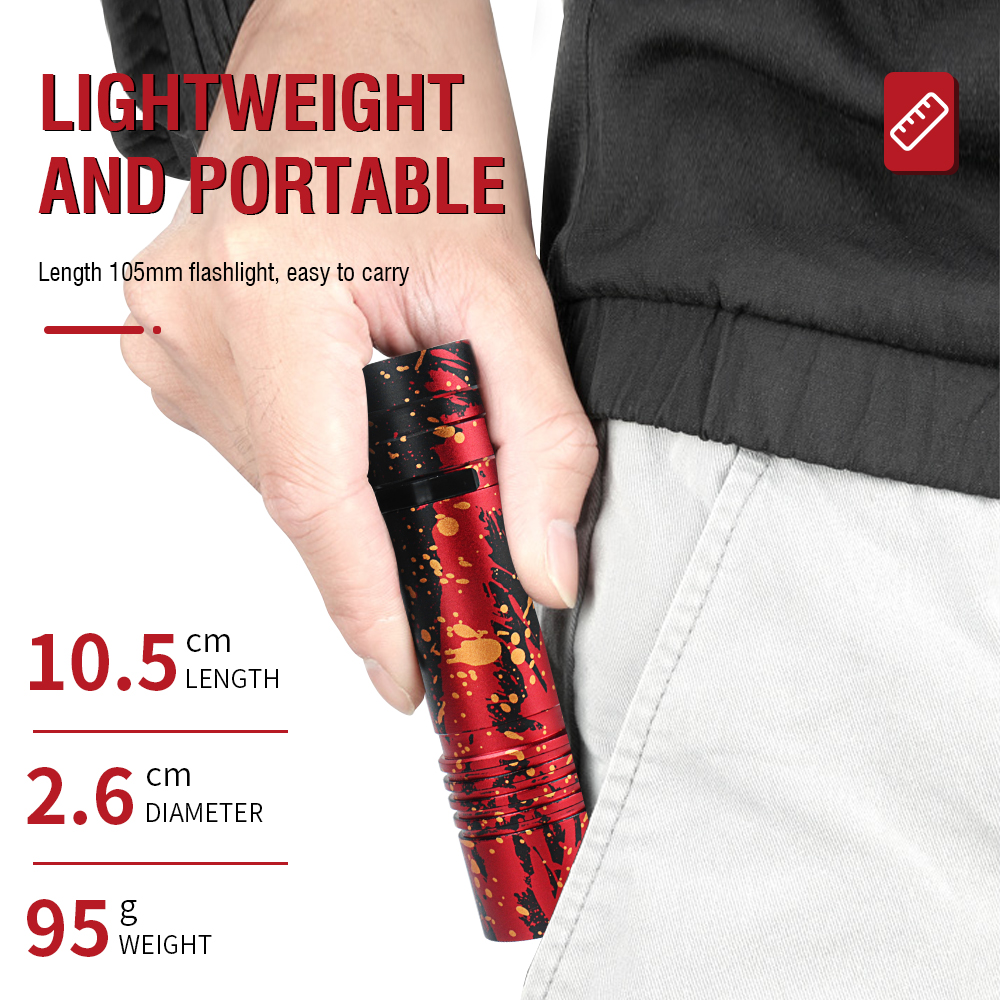 Mini Camouflage LED Flashlight Rechargeable Torch Lamp Camping Portable Light — image 8