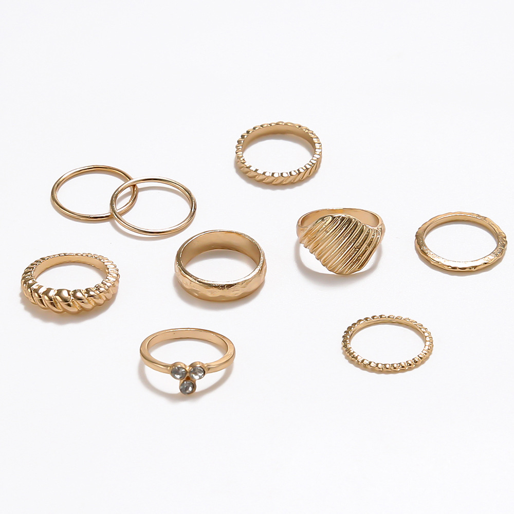 Personality Scallop Gold-plated Micro Diamond Ring Ring Women
