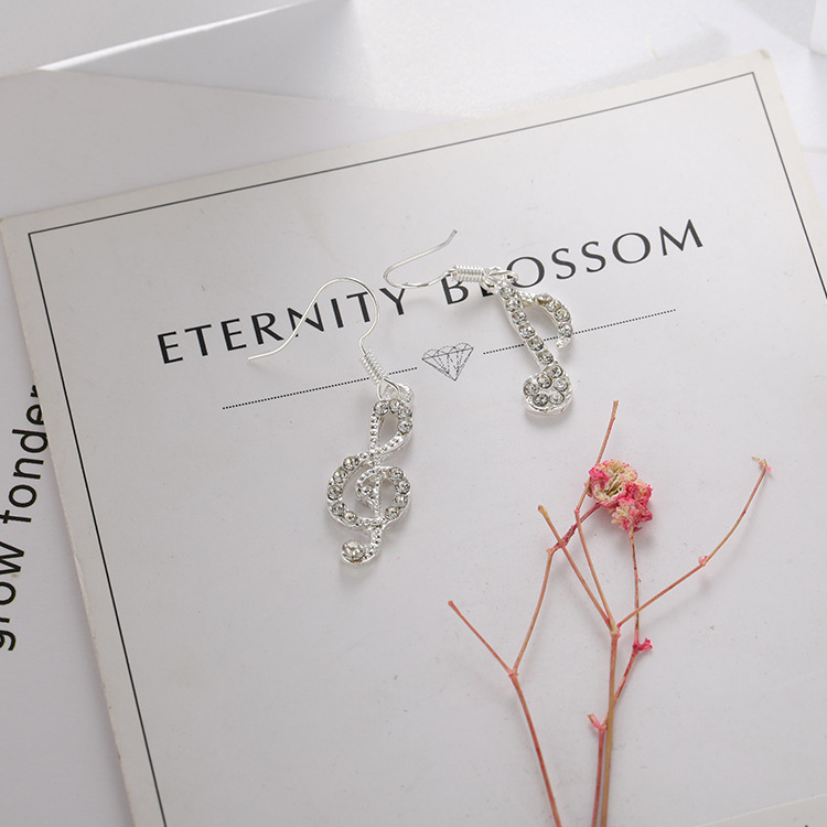 Geometric note music asymmetrical earrings