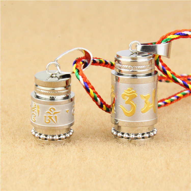 Titanium Steel Buddhism Six-word Mantra Yan Yan Curse Pendant Necklace