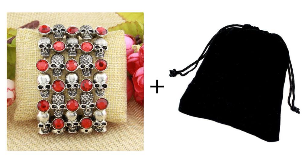 Sterling Silver Punk Skull Head Personalized Bracelet Female