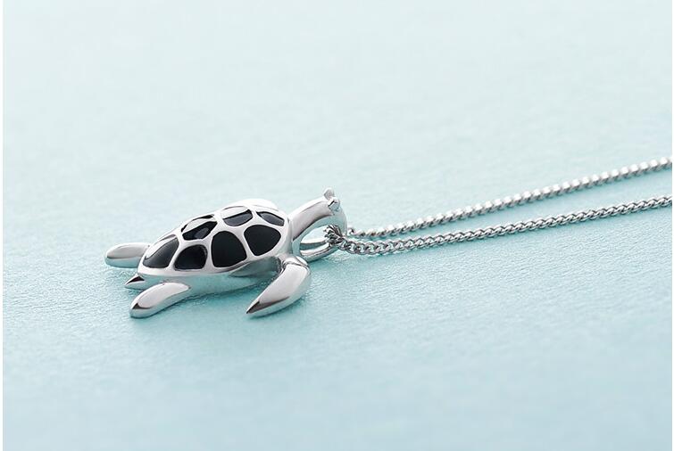 S925 silver necklace female cute turtle shape clavicle chain animal design pendant