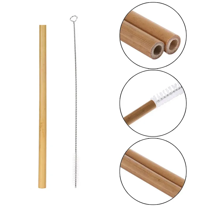 5pcs Natural Bamboo Straws – image 2