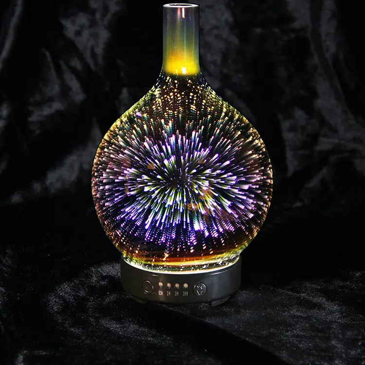 3D Glass Aroma Diffuser Colorful Lamp Humidifier