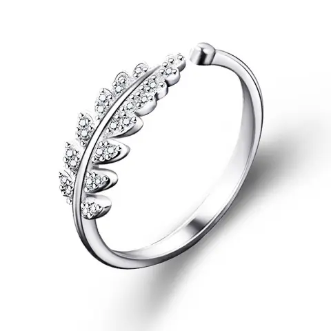 LNRRABC Woman Jewelry Fashion Simple Design Leaf Ring Personality