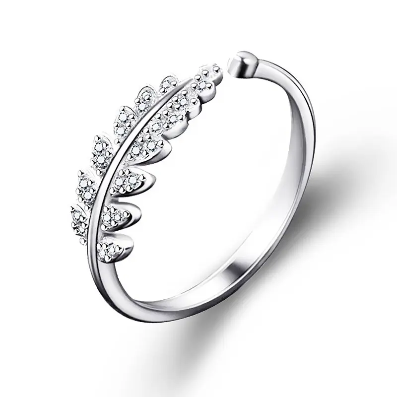 LNRRABC Woman Jewelry Fashion Simple Design Leaf Ring Personality