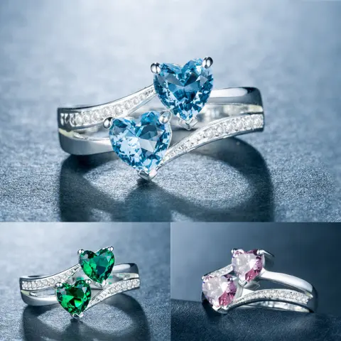 Of Platinum-plated Copper Rings Jewelry with Zircon