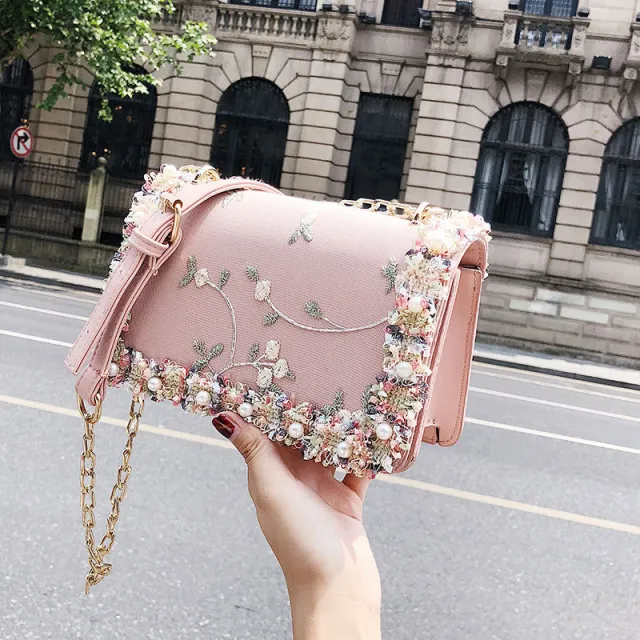 Wild Messenger Bag Chain Shoulder Bag Pink - Shop at LoveMi