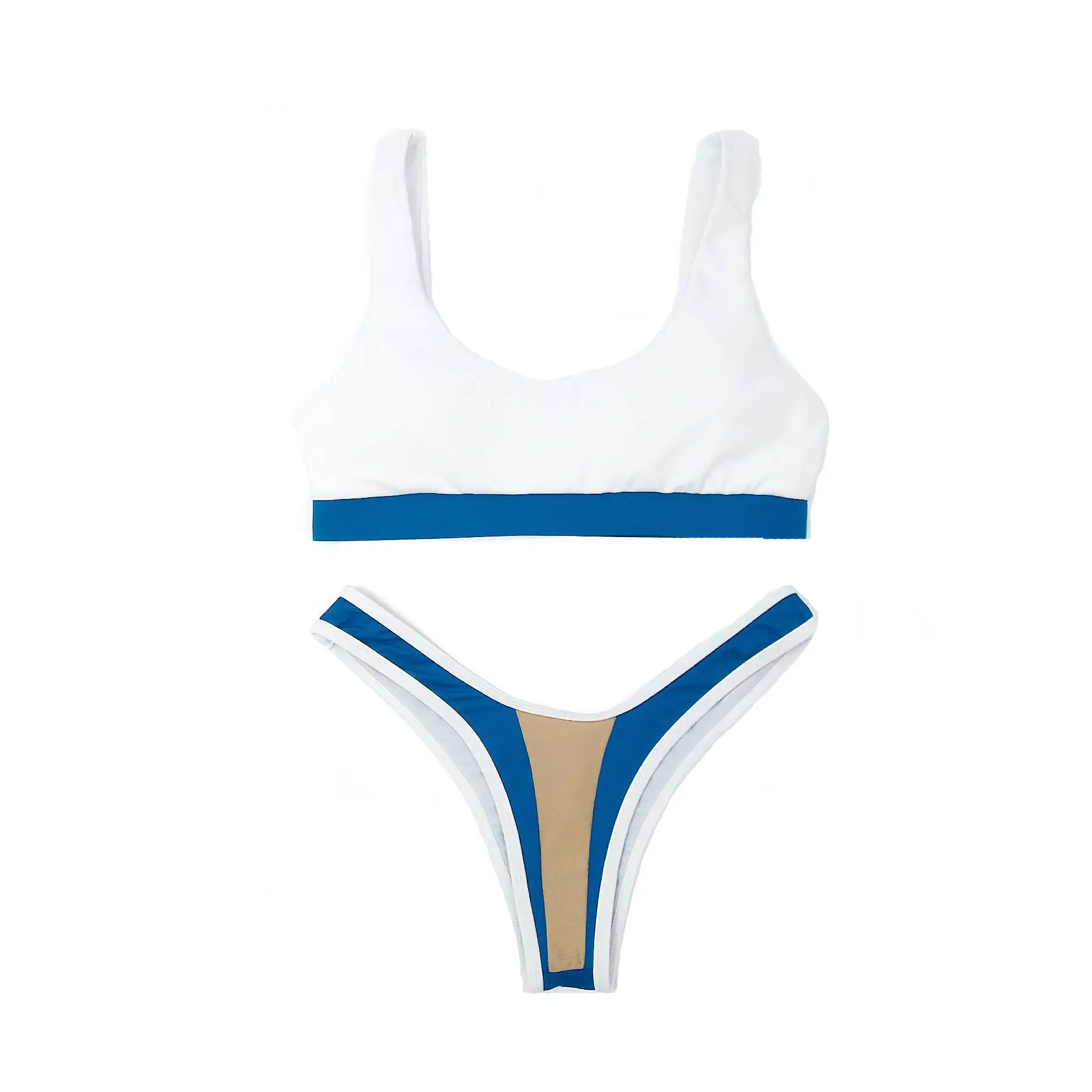 European and American New Coloured Bikini 9009 Sexy Breast-wiping Swimsuit