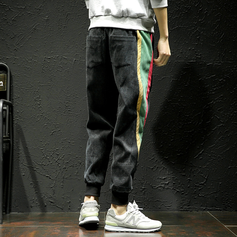 Male Korean version of the trend loose three bars casual pants