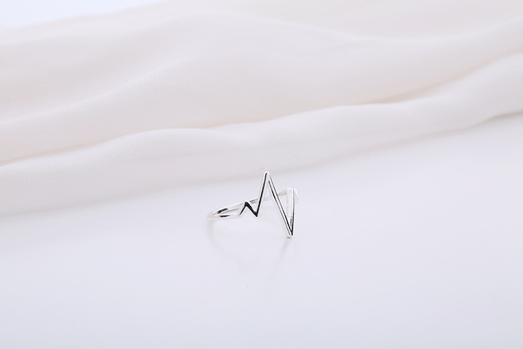 Todorova Fashion Jewelry Hot Selling Silver Lifeline Pulse Heartbeat Band Ring for Women Simple Vintage Accessories