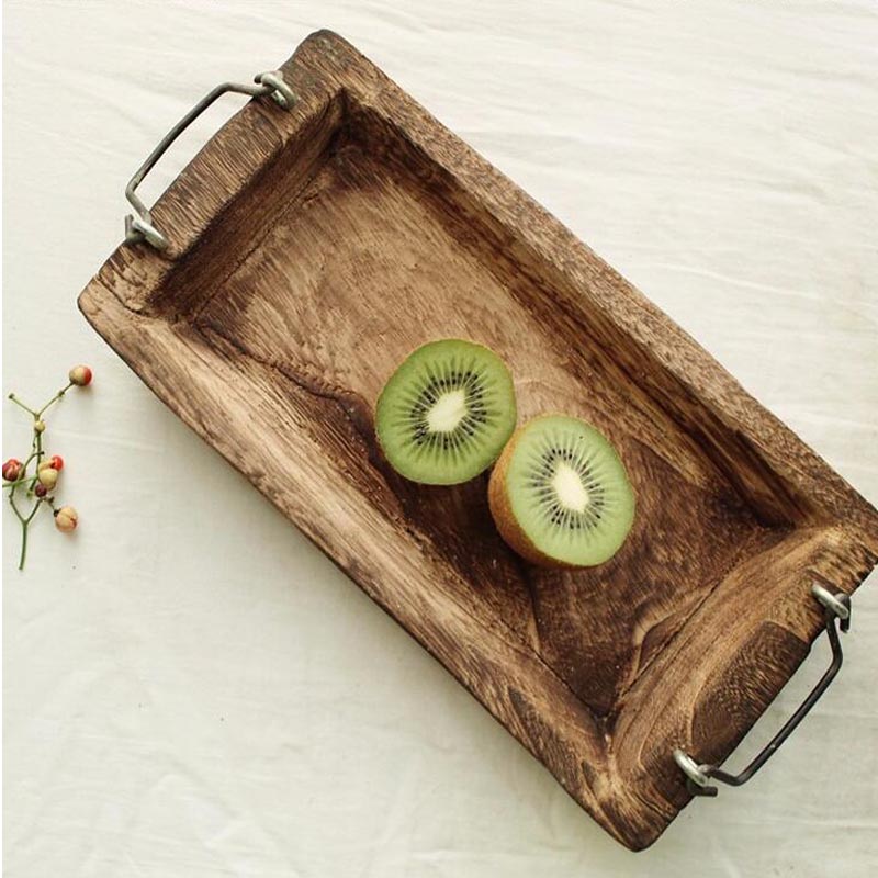 Title 8, Retro Rectangular Old Tray Wooden Fruit Plate