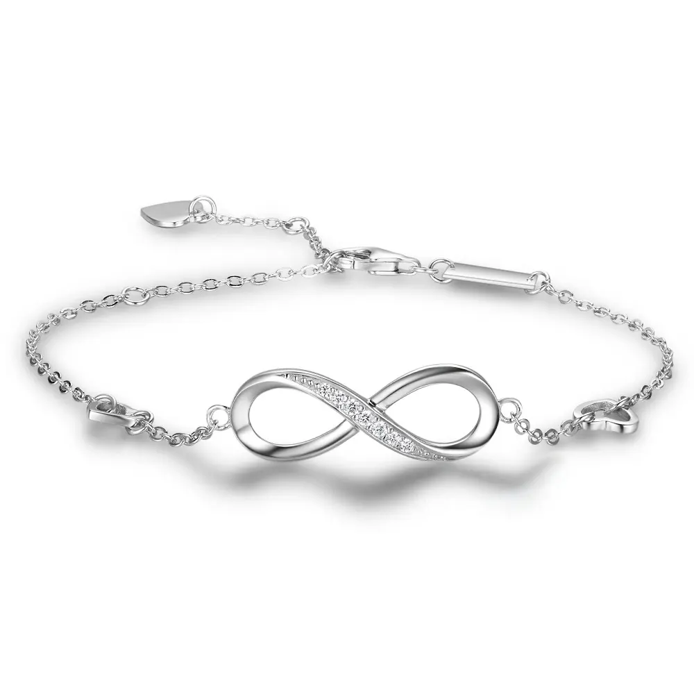 Infinite Love 925 Sterling Silver Bracelets for Women Wedding