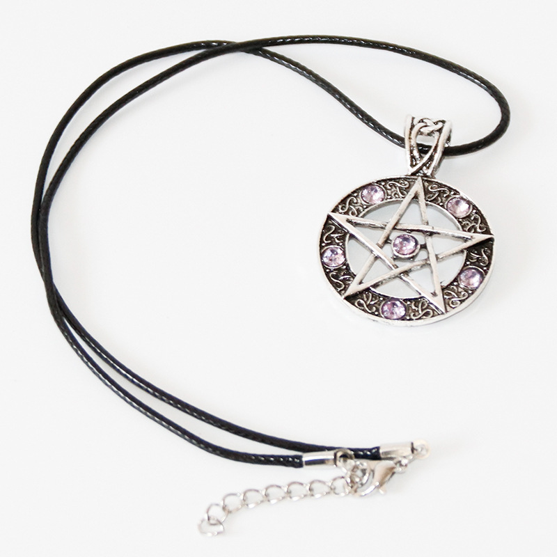 Pentagram with diamond necklace
