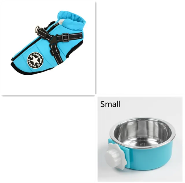 Waterproof Dog Clothes Winter Dog Coat With Harness Warm Pet Clothing Big Dog Jacket Chihuahua Labrador Coat Costume Baby Blue - Shop at LoveMi
