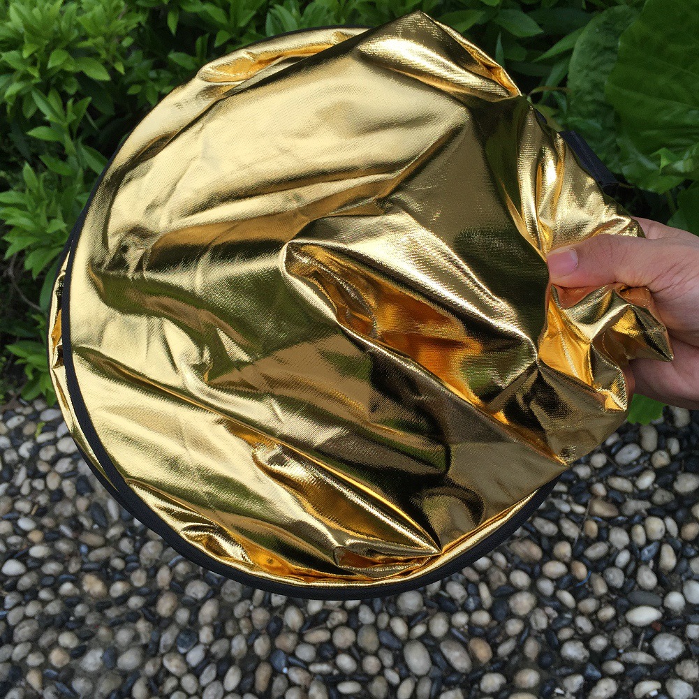 Gold and silver white black soft light 5 color one folding reflector photographic equipment portable baffle studio fill light soft light — foto 7
