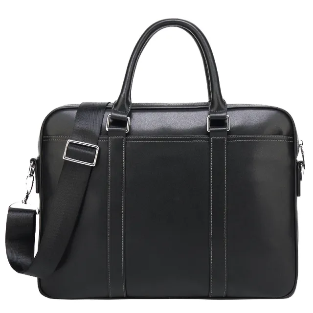 Men's leather portable briefcase file package Black - Shop at LoveMi