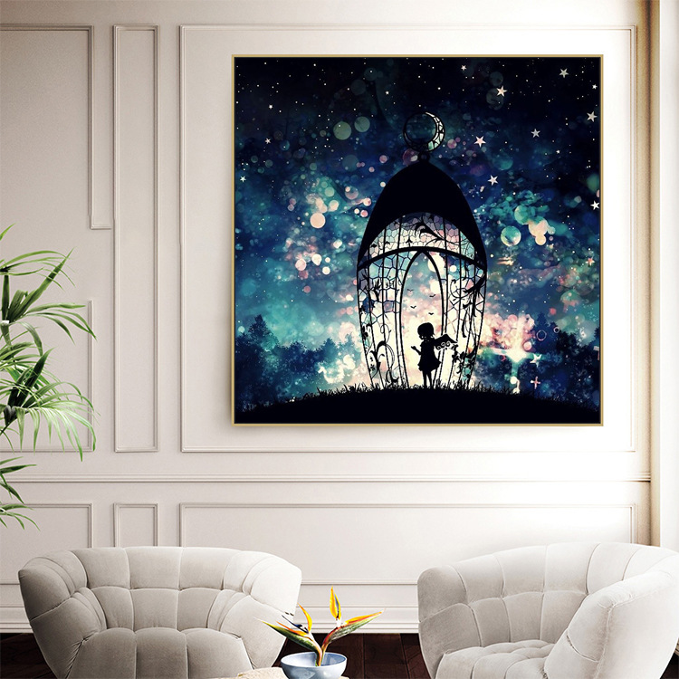 Diamond Painting Full Diamond Round Diamond Living Room Bedroom Simple Modern Dream Star Point Diamond Cross
