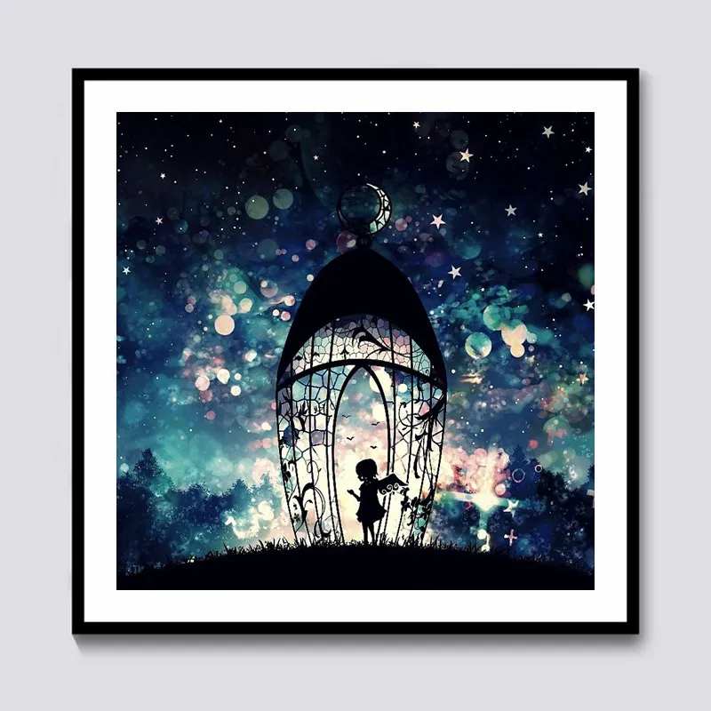 Diamond Painting Full Diamond Round Diamond Living Room Bedroom Simple Modern Dream Star Point Diamond Cross - 40X40Cm