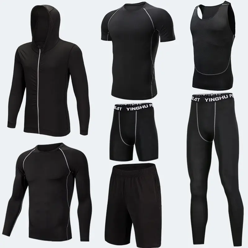 Running Workout Clothes Men 7pcs Compression Basketball Games Jogging