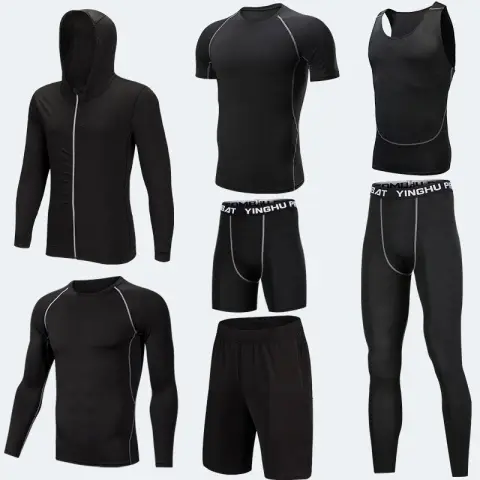 Running Workout Clothes Men 7pcs Compression Basketball Games Jogging