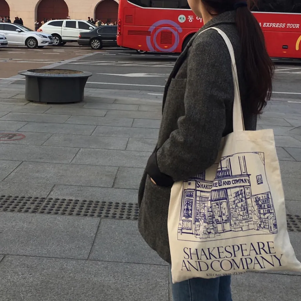 Printed canvas bag, handbag, shoulder bag, canvas bag - Apricot