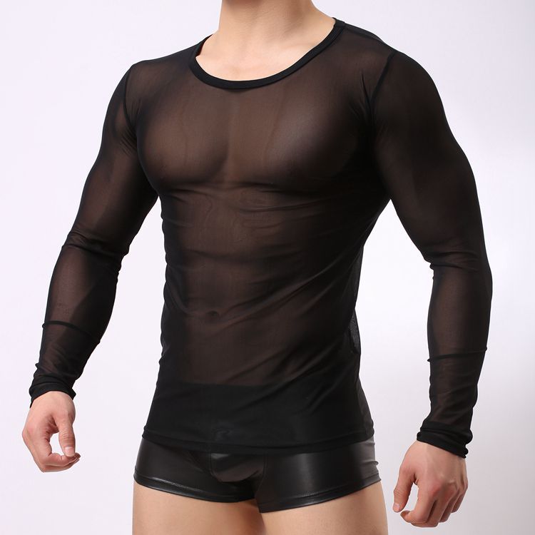 Men's mesh long sleeve T blood