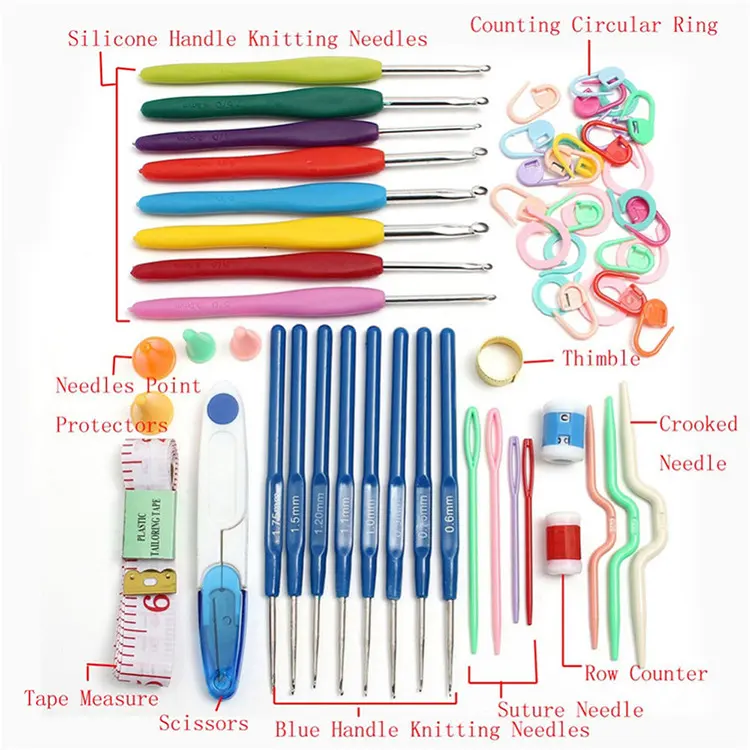 Crochet Set Handmade Wool Tool Set Combination Bag Metal